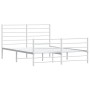 Metal bed frame with headboard and white footboard 150x200 cm by vidaXL, Beds and slatted bases - Ref: Foro24-352388, Price: ...