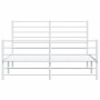 Metal bed frame with headboard and white footboard 150x200 cm by vidaXL, Beds and slatted bases - Ref: Foro24-352388, Price: ...