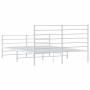 Metal bed frame with headboard and white footboard 150x200 cm by vidaXL, Beds and slatted bases - Ref: Foro24-352388, Price: ...