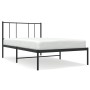 Bed frame with black metal headboard 90x190 cm by vidaXL, Beds and slatted bases - Ref: Foro24-352472, Price: 62,61 €, Discou...