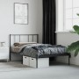 Bed frame with black metal headboard 90x190 cm by vidaXL, Beds and slatted bases - Ref: Foro24-352472, Price: 62,61 €, Discou...