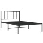 Bed frame with black metal headboard 90x190 cm by vidaXL, Beds and slatted bases - Ref: Foro24-352472, Price: 62,61 €, Discou...