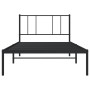 Bed frame with black metal headboard 90x190 cm by vidaXL, Beds and slatted bases - Ref: Foro24-352472, Price: 62,61 €, Discou...