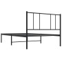 Bed frame with black metal headboard 90x190 cm by vidaXL, Beds and slatted bases - Ref: Foro24-352472, Price: 62,61 €, Discou...