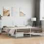 Metal bed frame with headboard and footboard white 183x213 cm by vidaXL, Beds and slatted bases - Ref: Foro24-352391, Price: ...