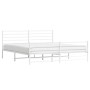 Metal bed frame with headboard and footboard white 183x213 cm by vidaXL, Beds and slatted bases - Ref: Foro24-352391, Price: ...