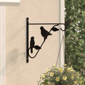 Supports for hanging baskets 4 units black steel by vidaXL, Trellises and plant supports - Ref: Foro24-319361, Price: 21,01 €...