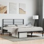 Bed frame with black metal headboard 140x200 cm by vidaXL, Beds and slatted bases - Ref: Foro24-352320, Price: 97,53 €, Disco...