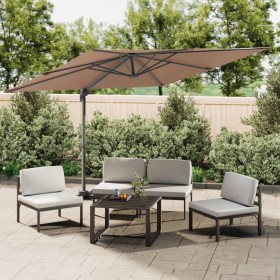 Sombrilla colgante con poste de aluminio gris taupe 300x300 cm de vidaXL, Sombrillas - Ref: Foro24-319917, Precio: 243,99 €, ...