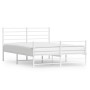 Metal bed frame with headboard and white footboard 120x200 cm by vidaXL, Beds and slatted bases - Ref: Foro24-352384, Price: ...