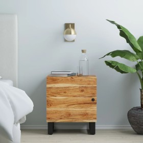 Mesita de noche de madera maciza de acacia 40x33x46 cm de vidaXL, Mesitas de noche - Ref: Foro24-345210, Precio: 46,90 €, Des...