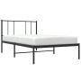 Bed frame with black metal headboard 107x203 cm by vidaXL, Beds and slatted bases - Ref: Foro24-352476, Price: 70,66 €, Disco...