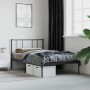 Bed frame with black metal headboard 107x203 cm by vidaXL, Beds and slatted bases - Ref: Foro24-352476, Price: 70,66 €, Disco...