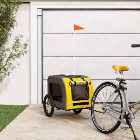 Pet Bicycle Trailer Iron Oxford Cloth Yellow Gray by vidaXL, pet strollers - Ref: Foro24-93833, Price: 126,99 €, Discount: %