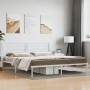 Estructura de cama de metal con cabecero blanco 180x200 cm de vidaXL, Camas y somieres - Ref: Foro24-352372, Precio: 115,66 €...