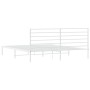 Estructura de cama de metal con cabecero blanco 180x200 cm de vidaXL, Camas y somieres - Ref: Foro24-352372, Precio: 115,66 €...