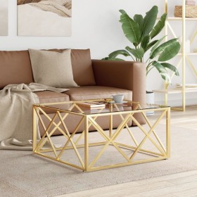 Stainless steel and glass coffee table 80x80x40 cm by vidaXL, Coffee table - Ref: Foro24-349970, Price: 176,88 €, Discount: %