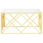 Mesa de centro acero inoxidable y vidrio 80x80x40 cm de vidaXL, Mesas de centro - Ref: Foro24-349970, Precio: 177,64 €, Descu...