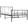 Bed frame with headboard and black metal footboard 107x203cm by vidaXL, Beds and slatted bases - Ref: Foro24-352494, Price: 7...