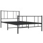 Bed frame with headboard and black metal footboard 107x203cm by vidaXL, Beds and slatted bases - Ref: Foro24-352494, Price: 7...