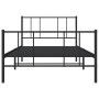 Bed frame with headboard and black metal footboard 107x203cm by vidaXL, Beds and slatted bases - Ref: Foro24-352494, Price: 7...