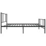 Bed frame with headboard and black metal footboard 107x203cm by vidaXL, Beds and slatted bases - Ref: Foro24-352494, Price: 7...