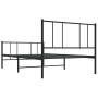 Bed frame with headboard and black metal footboard 107x203cm by vidaXL, Beds and slatted bases - Ref: Foro24-352494, Price: 7...