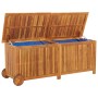 Caja de almacenaje jardín con ruedas madera acacia 150x50x58 cm de vidaXL, Cajas de almacenaje para exteriores - Ref: Foro24-...