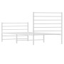 Metal bed frame with headboard and footboard white 100x200 cm by vidaXL, Beds and slatted bases - Ref: Foro24-352381, Price: ...