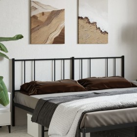 Black metal headboard 193 cm by vidaXL, Headboards and footboards - Ref: Foro24-352517, Price: 31,99 €, Discount: %