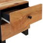 Mesita de noche de madera maciza de acacia 40x33x46 cm de vidaXL, Mesitas de noche - Ref: Foro24-345216, Precio: 89,39 €, Des...