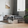 Estructura cama metal con cabecero y pie cama blanca 75x190 cm de vidaXL, Camas y somieres - Ref: Foro24-352376, Precio: 73,9...