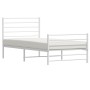 Estructura cama metal con cabecero y pie cama blanca 75x190 cm de vidaXL, Camas y somieres - Ref: Foro24-352376, Precio: 73,9...