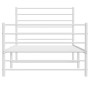 Estructura cama metal con cabecero y pie cama blanca 75x190 cm de vidaXL, Camas y somieres - Ref: Foro24-352376, Precio: 73,9...