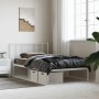 Metal bed frame with white headboard 100x200 cm by vidaXL, Beds and slatted bases - Ref: Foro24-352524, Price: 72,99 €, Disco...