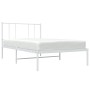 Estructura de cama de metal con cabecero blanco 90x200 cm de vidaXL, Camas y somieres - Ref: Foro24-352522, Precio: 61,42 €, ...