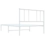 Estructura de cama de metal con cabecero blanco 90x200 cm de vidaXL, Camas y somieres - Ref: Foro24-352522, Precio: 61,42 €, ...