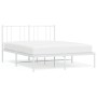 White metal bed frame with headboard 160x200 cm by vidaXL, Beds and slatted bases - Ref: Foro24-352532, Price: 98,99 €, Disco...