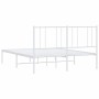 White metal bed frame with headboard 160x200 cm by vidaXL, Beds and slatted bases - Ref: Foro24-352532, Price: 98,99 €, Disco...