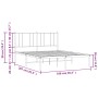 White metal bed frame with headboard 160x200 cm by vidaXL, Beds and slatted bases - Ref: Foro24-352532, Price: 98,99 €, Disco...