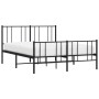 Black metal headboard and footboard bed frame 140x190 cm by vidaXL, Beds and slatted bases - Ref: Foro24-352498, Price: 95,58...