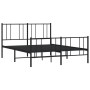 Black metal headboard and footboard bed frame 140x190 cm by vidaXL, Beds and slatted bases - Ref: Foro24-352498, Price: 95,58...