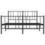 Black metal headboard and footboard bed frame 140x190 cm by vidaXL, Beds and slatted bases - Ref: Foro24-352498, Price: 95,58...