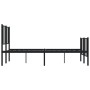 Black metal headboard and footboard bed frame 140x190 cm by vidaXL, Beds and slatted bases - Ref: Foro24-352498, Price: 95,58...