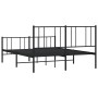 Black metal headboard and footboard bed frame 140x190 cm by vidaXL, Beds and slatted bases - Ref: Foro24-352498, Price: 95,58...