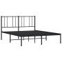 Bed frame with black metal headboard 135x190 cm by vidaXL, Beds and slatted bases - Ref: Foro24-352479, Price: 104,99 €, Disc...