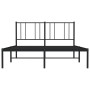 Bed frame with black metal headboard 135x190 cm by vidaXL, Beds and slatted bases - Ref: Foro24-352479, Price: 104,99 €, Disc...