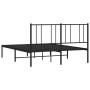 Bed frame with black metal headboard 135x190 cm by vidaXL, Beds and slatted bases - Ref: Foro24-352479, Price: 104,99 €, Disc...