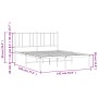 Bed frame with black metal headboard 135x190 cm by vidaXL, Beds and slatted bases - Ref: Foro24-352479, Price: 104,99 €, Disc...