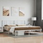 Metal bed frame with white headboard 183x213 cm by vidaXL, Beds and slatted bases - Ref: Foro24-352534, Price: 84,89 €, Disco...